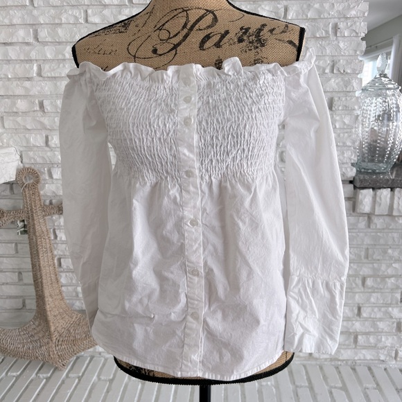 Walter Baker Tops - Walter Baker Off Shoulder White Blouse Sz M